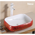 Lavabo de baño rojo